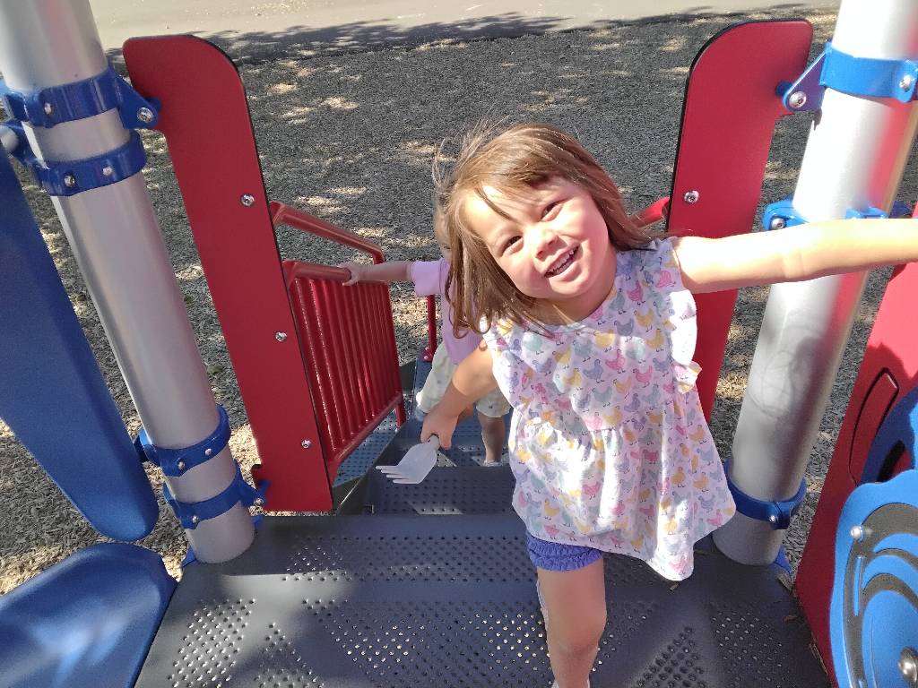 Girl standing on the playground